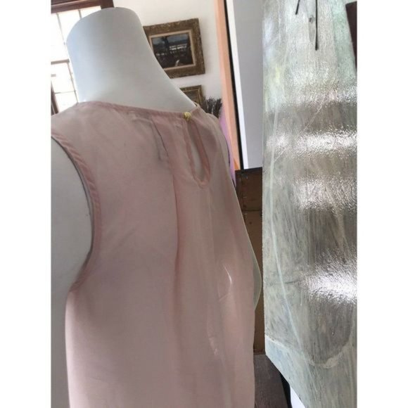 Design History Pale Blush Pink Pleat Front Sleeveless Blouse Top Size Small - Picture 8 of 10